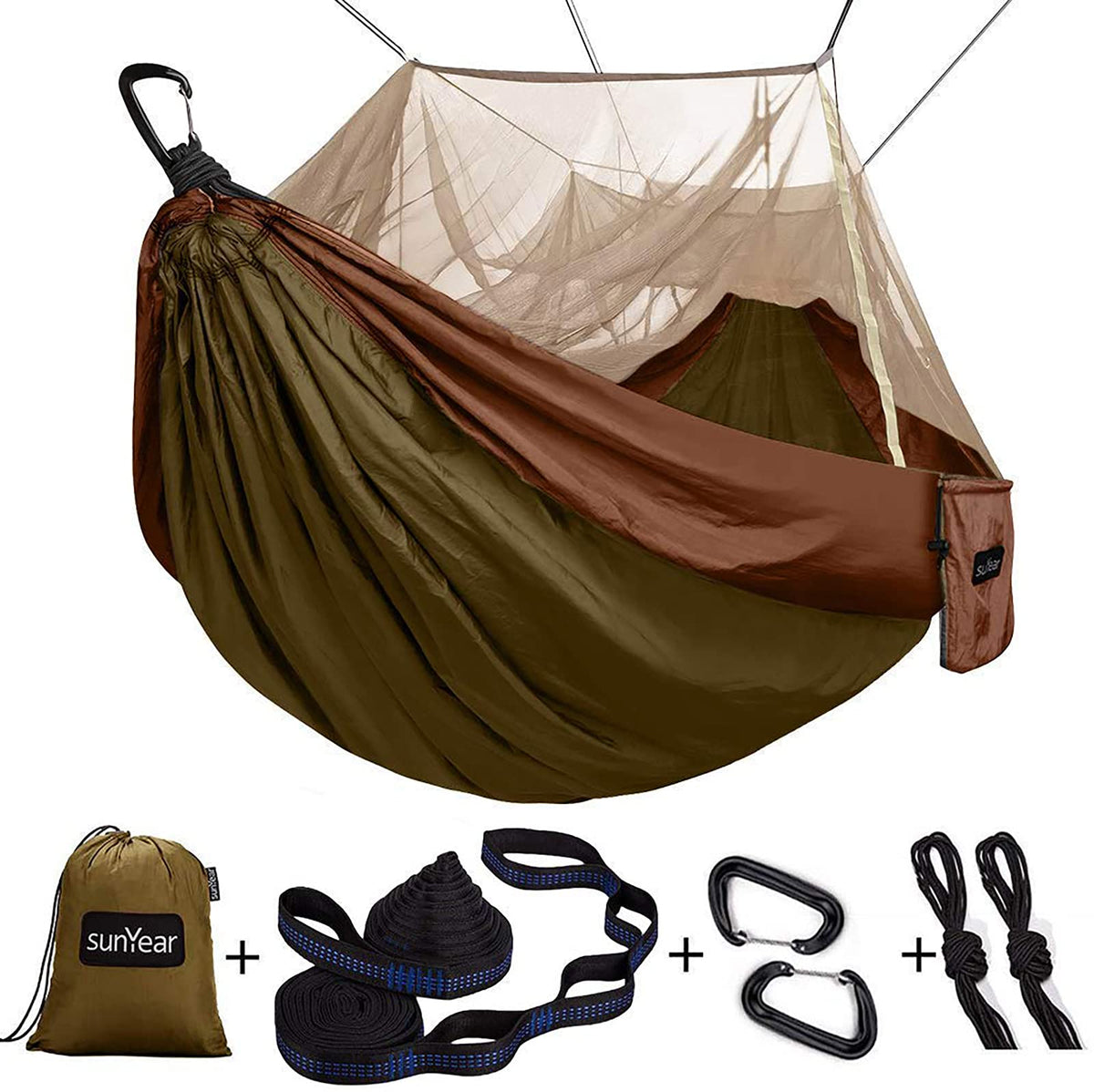 Backyard review of SunYear's double camping hammock 