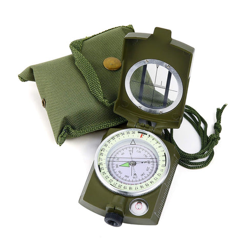 Military Lensatic Sighting Compass with Carrying Bag