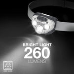 LED Headlamp Flashlight, Batteries Included Gray (2-pack)