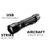 LED Tactical Rechargeable Flashlights, High Lumens, Heavy Duty