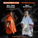 Emergency Blanket & Rain Poncho 4 Pack (Orange)