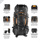 Large Hiking Backpack  90 L Capacity